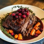 Slow-Braised Beef Roast with Cranberry Balsamic Glaze