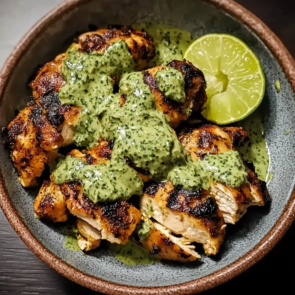 Chicken with Creamy Green Sauce 4 Ingredients Easy Delicious