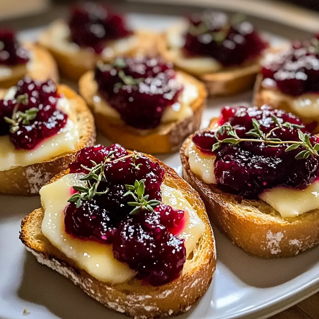 Cranberry and Brie Crostini 6 Ingredients Easy Delicious