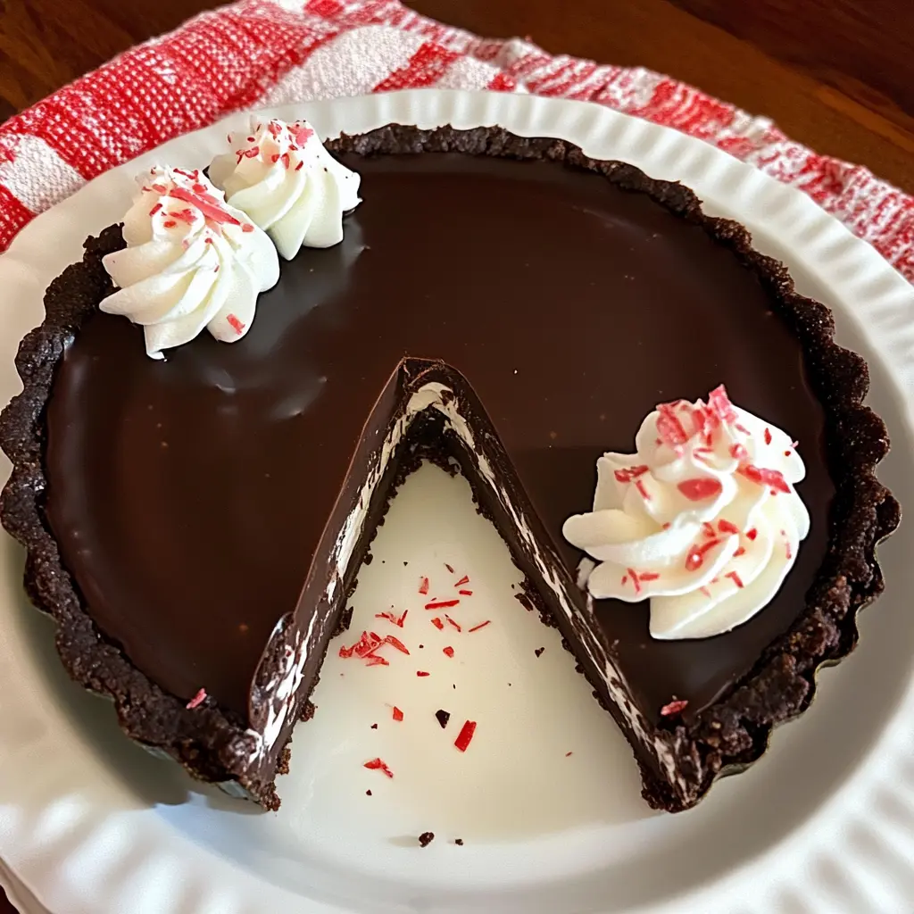 Dark Chocolate Peppermint Mousse Tart 4 Servings Easy Delicious