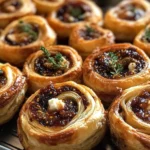 Try these Fig and Goat Cheese Pinwheels for a delightful appetizer. Perfect for any gathering! Bake a batch today!