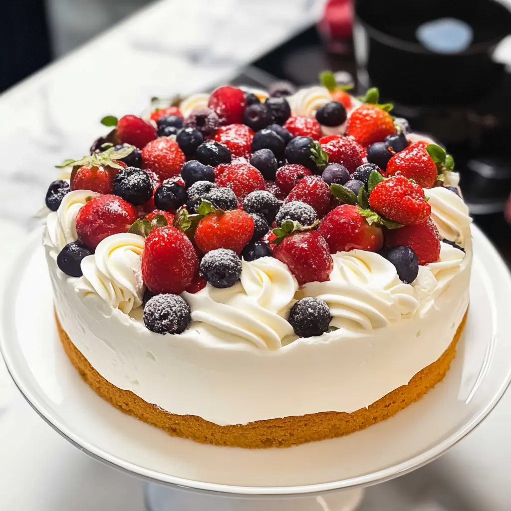 Fluffy Chantilly Cake with Berries - 8 Ingredients Amazing
