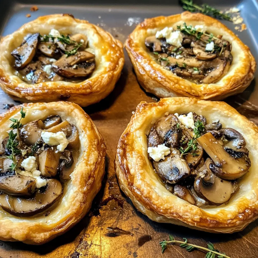 Mushroom Shallot and Herbed Goat Cheese Tarts 30 Minutes Easy Delicious