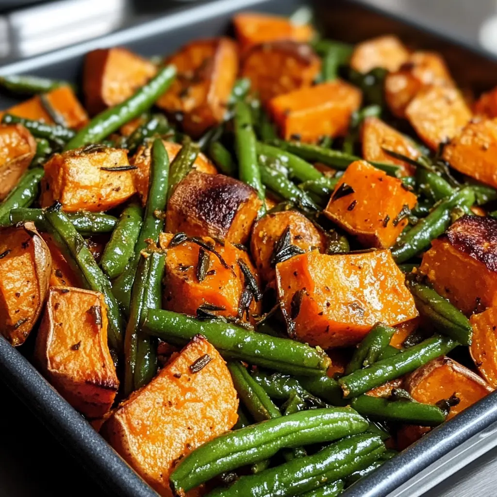 Sweet Potato & Green Bean Tray Bake 30 Minutes Easy Delicious