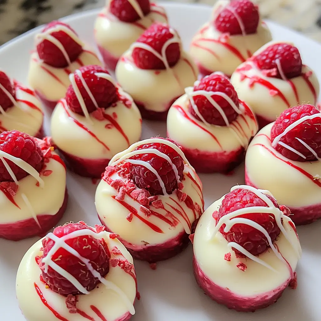 White Chocolate Raspberry Cheesecake Bites 6 Steps Easy Delicious