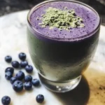 Blueberry Vanilla Matcha Smoothie 5 Ingredients Easy Delicious