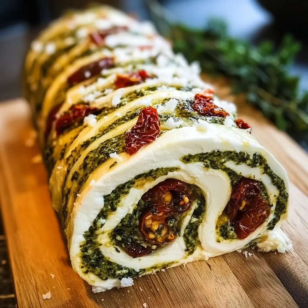 Cheese Log with Pesto and Sun-Dried Tomatoes - 5 Steps to Awesome