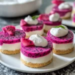 No-Bake Dragon Fruit Mini Cheesecakes 6 Steps Easy Delicious
