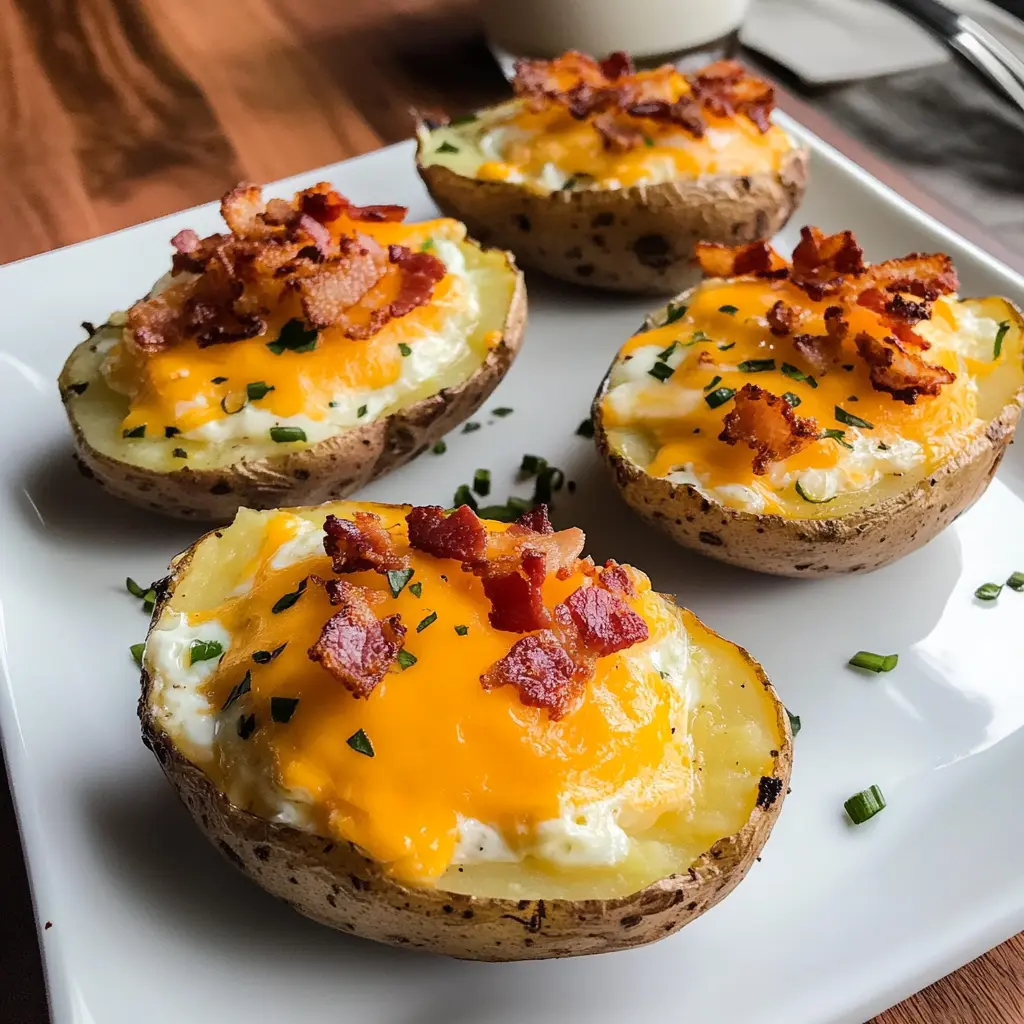 Twice Baked Loaded Breakfast Potatoes 4 Servings Ultimate Delicious