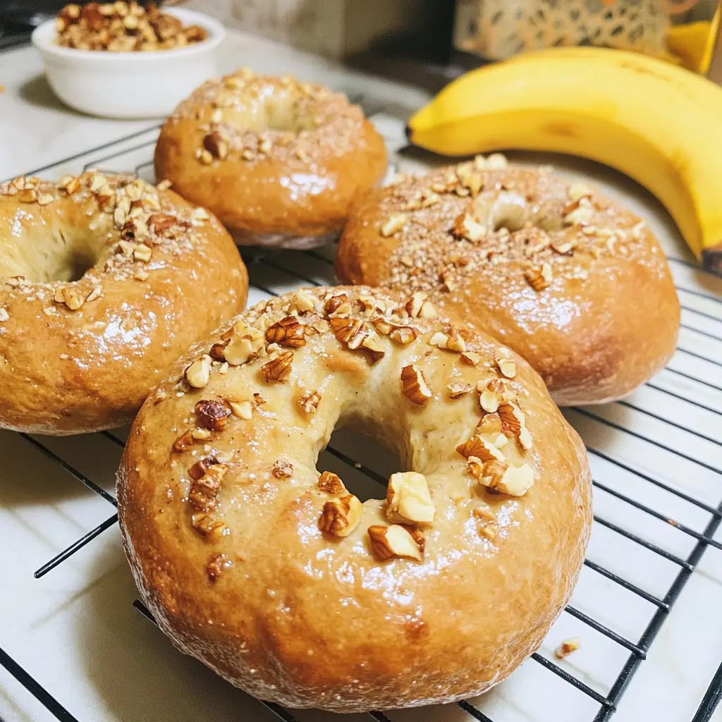 Banana Nut Bagels 8 Ingredients Easy Delicious