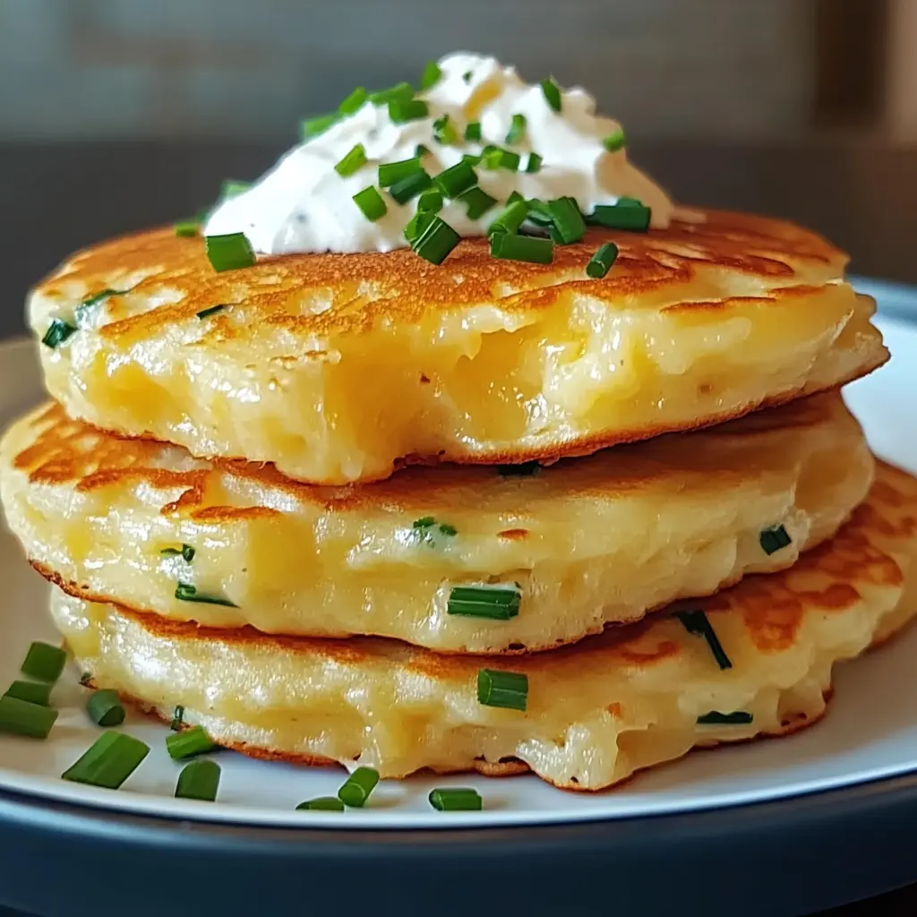 Cheese & Chive Pancakes 4 Servings Easy Delicious