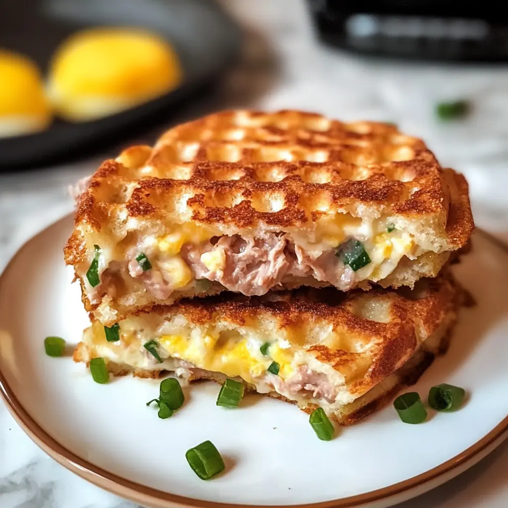 Tuna Melt Chaffle 4 Ingredients Easy Delicious