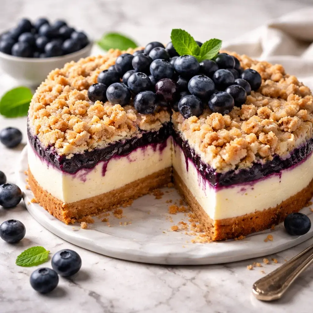 Blueberry Crumble Cheesecake 7 Ingredients Ultimate Delicious