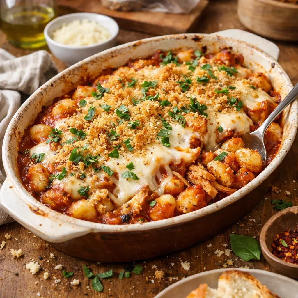 Chicken Parmesan Gnocchi 30 Minutes Easy Delicious