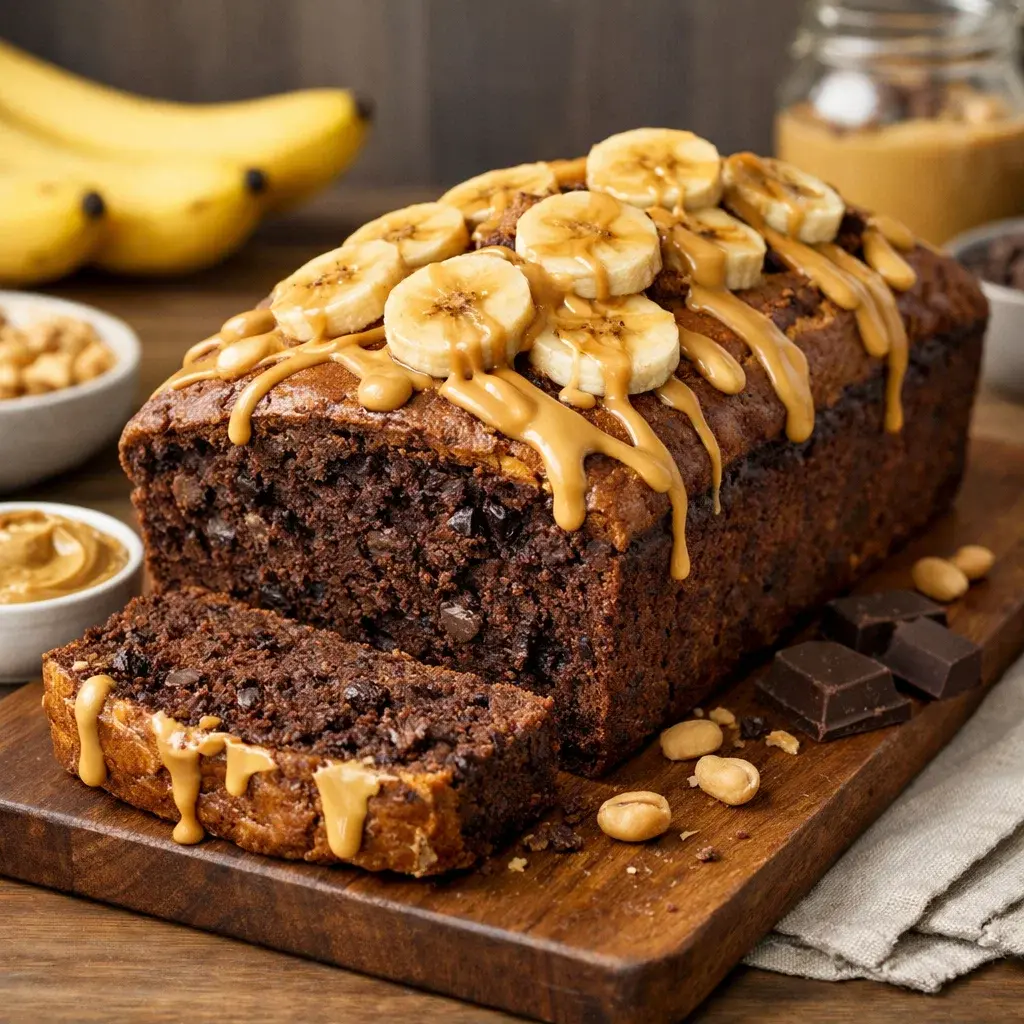 Chocolate Peanut Butter Banana Bread 5 Steps Ultimate Delicious