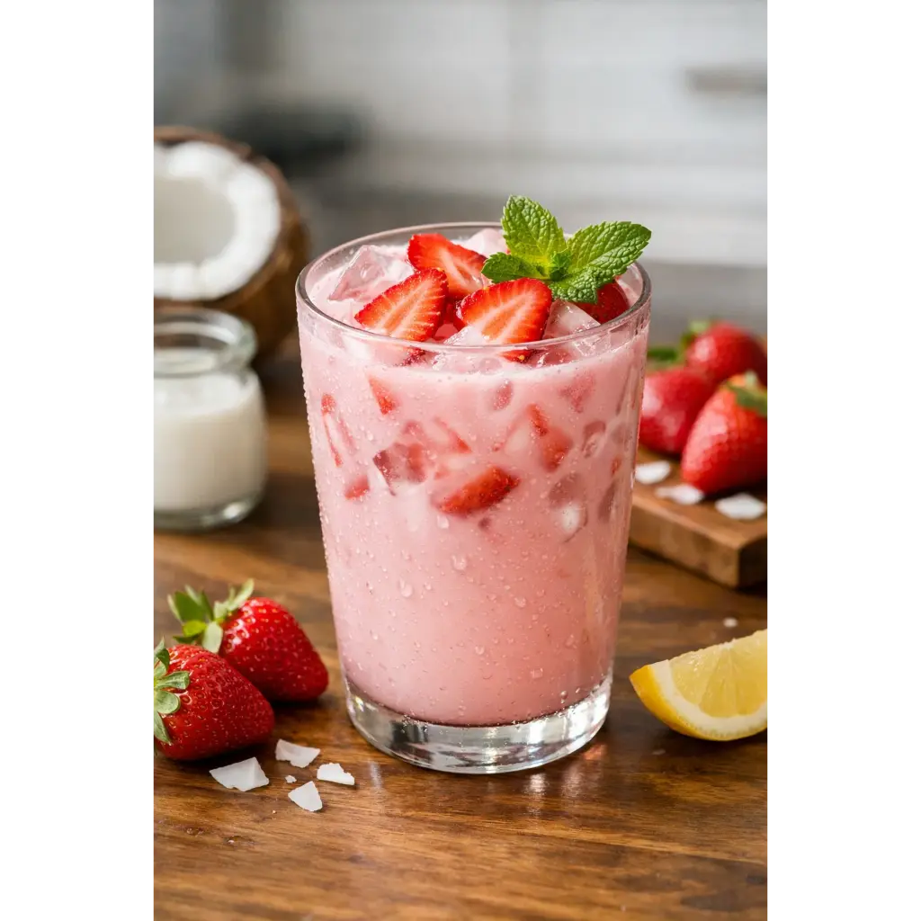 Coconut Strawberry Refresher 5 Ingredients Easy Delicious