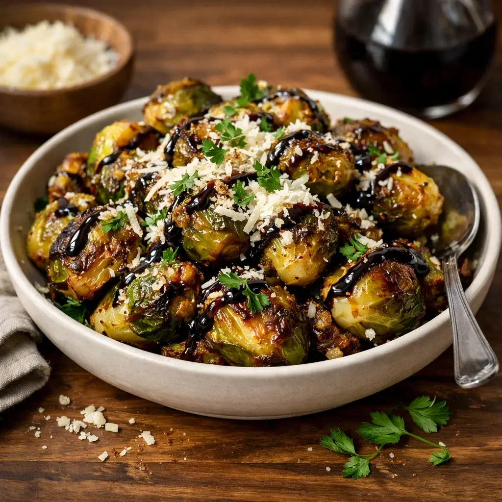 Crispy Garlic Parmesan Brussels Sprouts 20 Minutes Easy Delicious