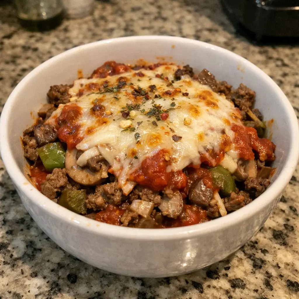 Crustless Pizza Bowl 4 Servings Easy Delicious