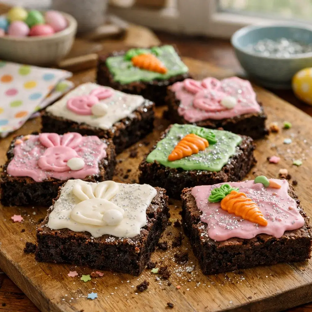 Frosted Easter Brownies 4 Servings Easy Delicious