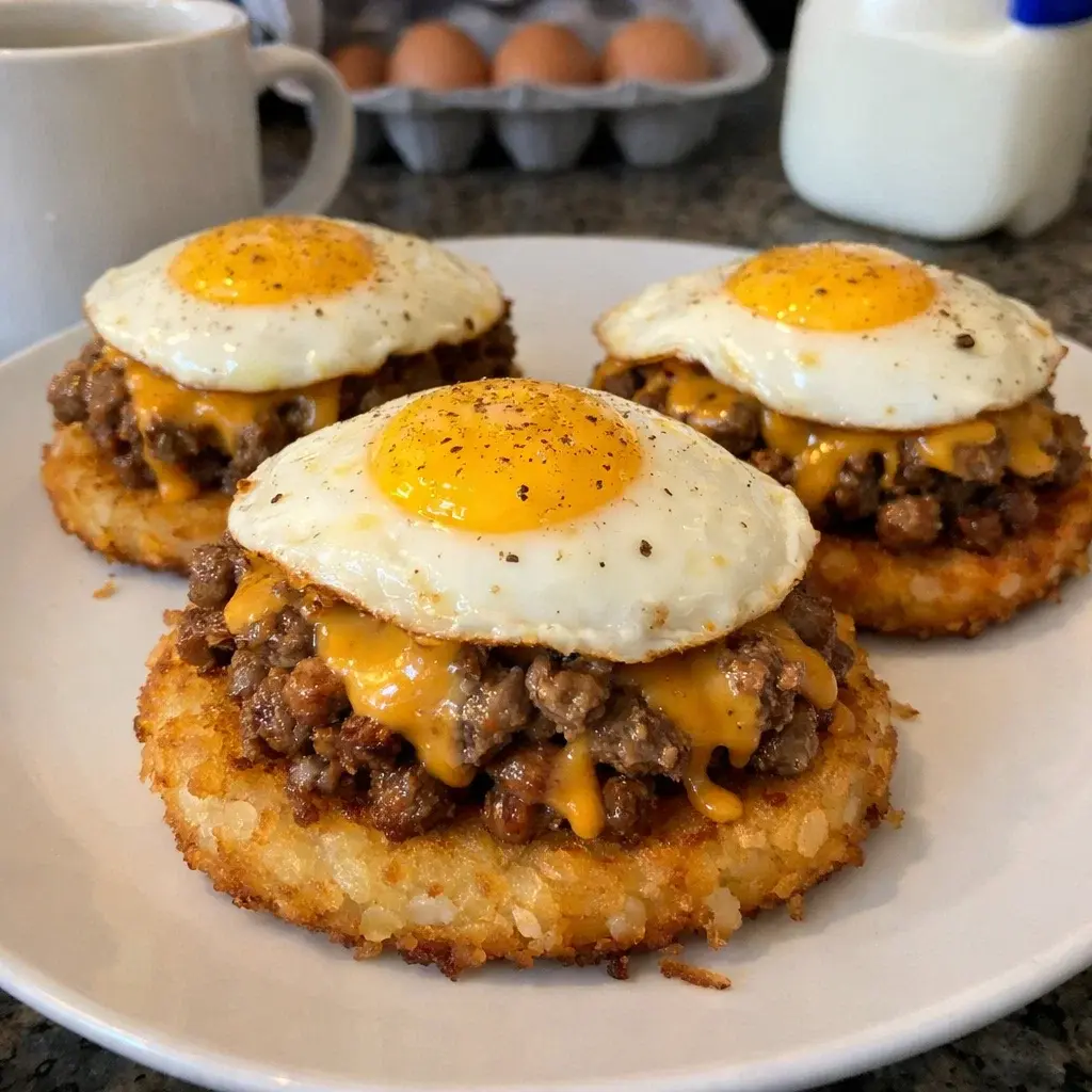 Hash Browns Breakfast Stacks 4 Ingredients Easy Delicious