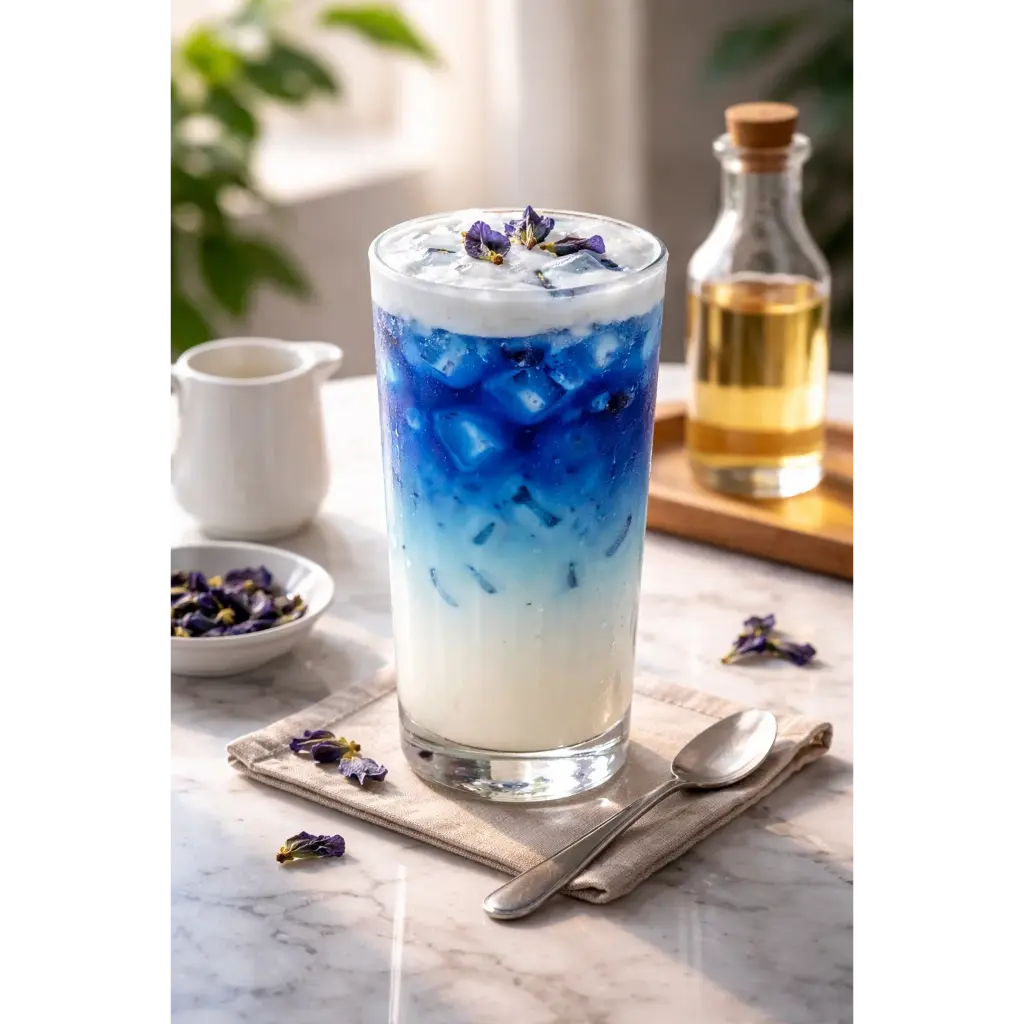 Iced Blue Tea Latte 5 Steps Ultimate Delicious