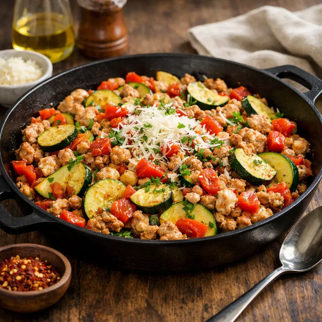 Low Carb Turkey Zucchini Skillet 30 Minutes Easy Delicious
