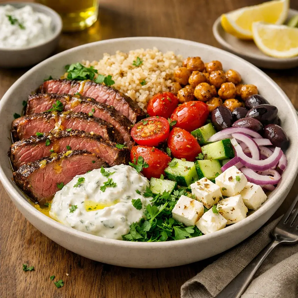 Mediterranean Steak Bowl 4 Servings Ultimate Delicious