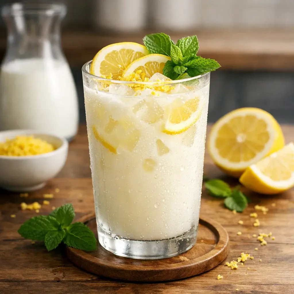 Milk Lemonade Refreshing 4 Servings Easy Delicious