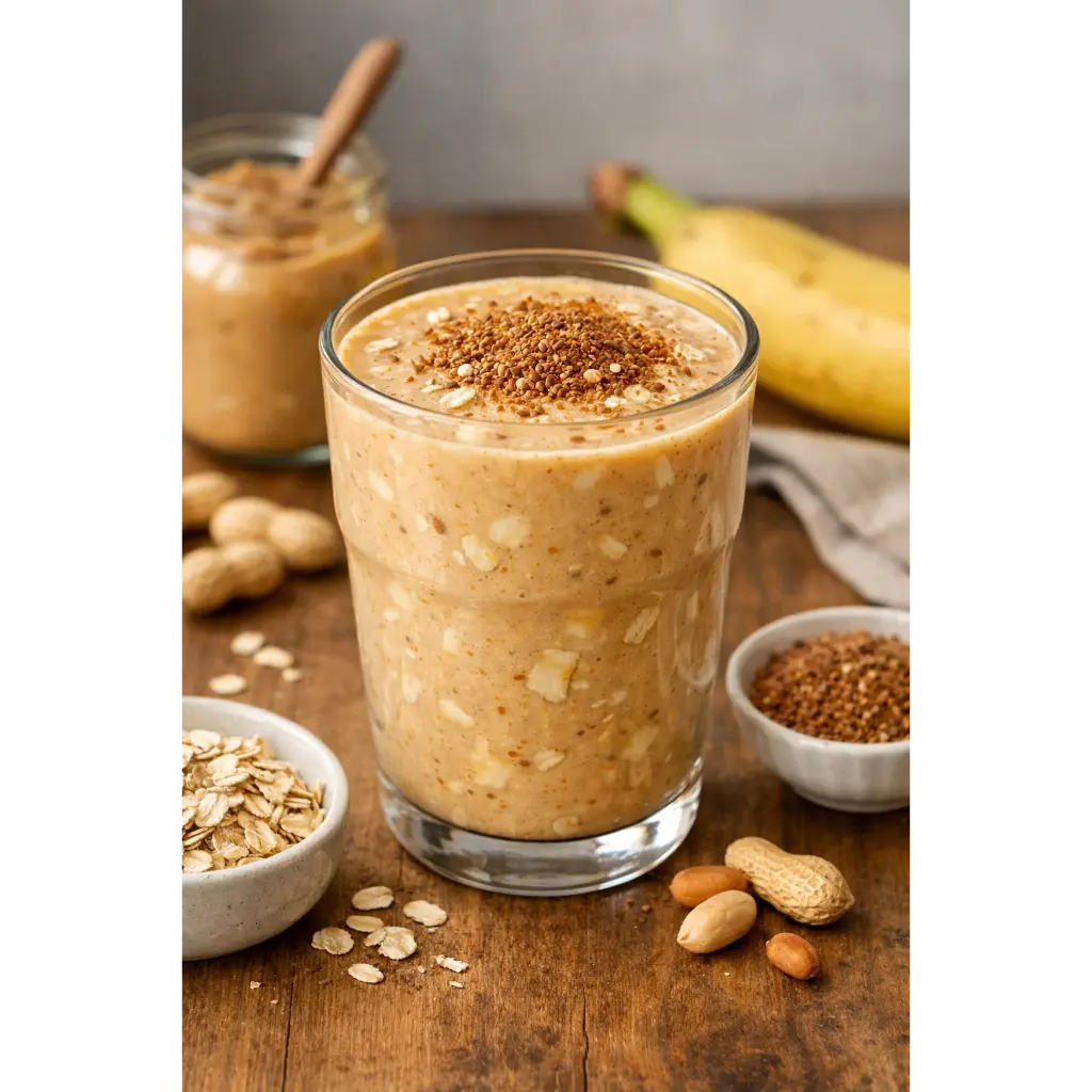 Peanut Butter Oatmeal Smoothie 7 Ingredients Easy Delicious