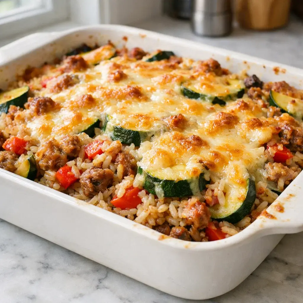 Sausage Zucchini Rice Casserole 30 Minutes Easy Delicious