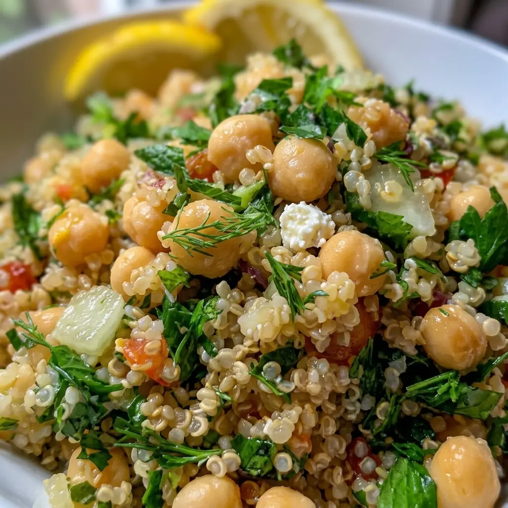 Lemon Herb Quinoa with Chickpeas - 10 Ingredients Awesome Delicious